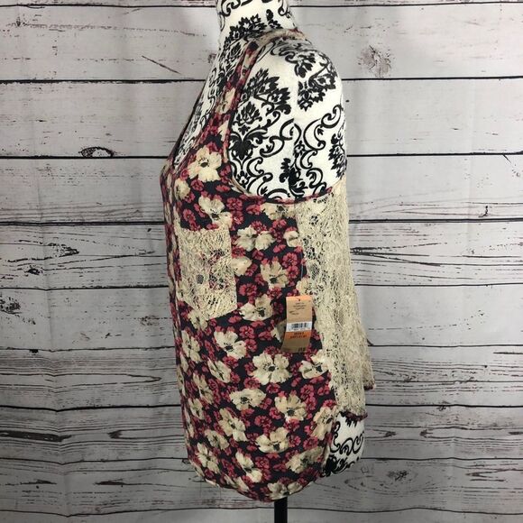 Rachel Roy Floral Lace Zipper Back Tank Top S - Picture 4 of 10